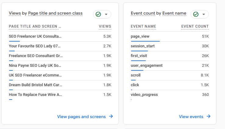 Considération d'acquisition de Seo Lady sur Flippa SEO Lady cite le semrush de Google GA4 Analytics mai 2026